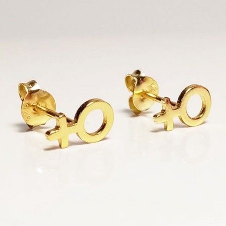 Gold Venus symbol earrings