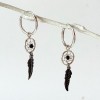 Silver hoop dreamcatcher earrings