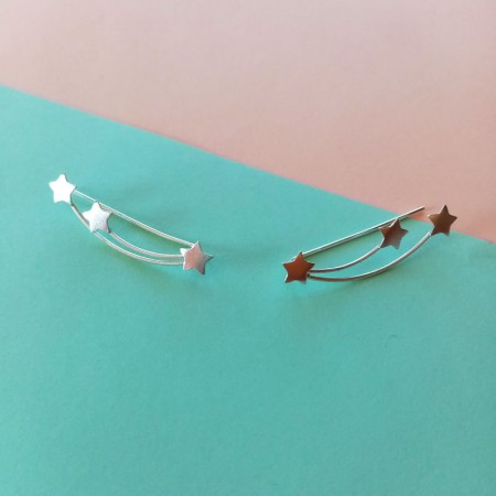 Constellation Silver Climber Earrings