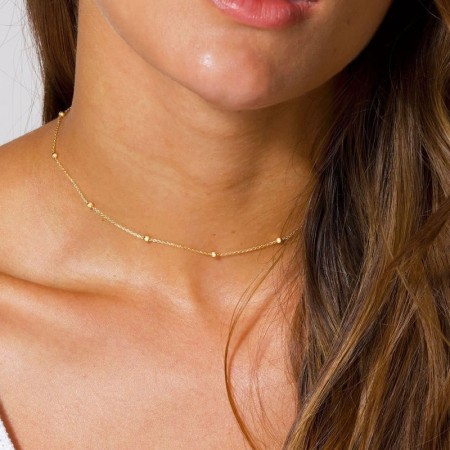 TODAI Necklace in gold-plated silver with beads