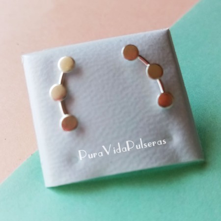 Silver Three Dots Earrings