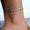 Colorful Beaded Sterling Silver Anklet