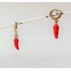 Hoops with gold-plated chili pepper charm