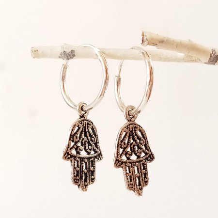 hamsa hoops earrings