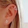 silver Cartilage Earrings 5 ​​Hoops