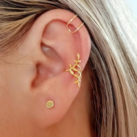 Gold-plated sterling silver branches ear cuff.