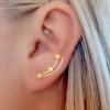 Shooting Star Gold Climber Earrings