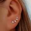 silver climber earrings cz
