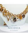 collar nicosia 10 charms acero inoxidable oro