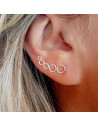 Silver Circle Climbing Earrings