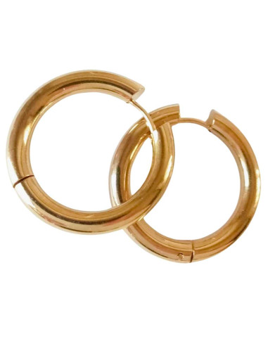 Gold Stainless Steel Hoops 4mm x 28mm