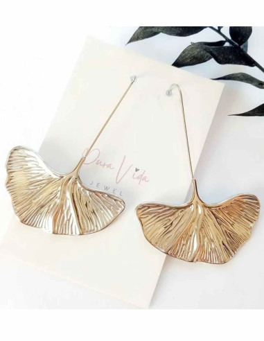 long ginkgo leaf earrings