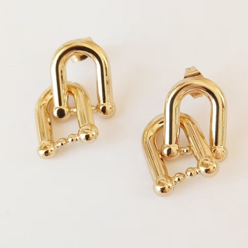 pendientes herradura oro