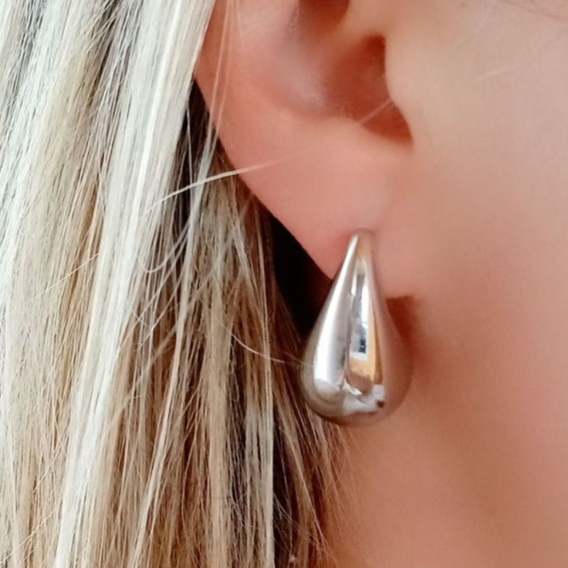 pendientes gota plata