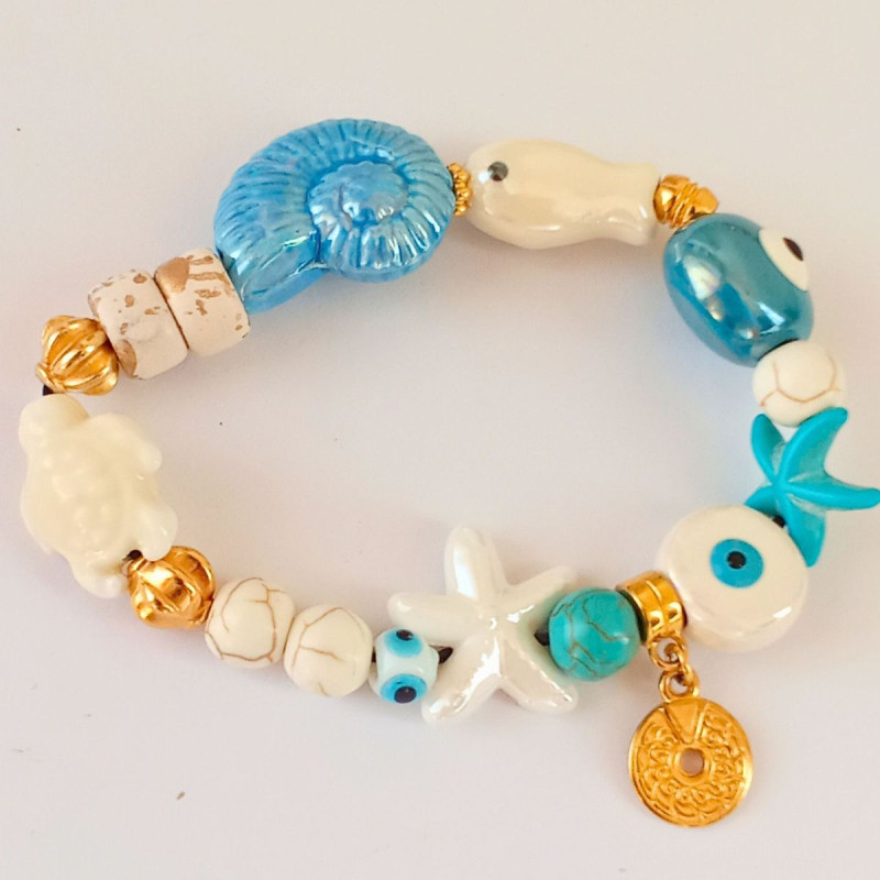 Summer bracelet with marine design and protective talisman